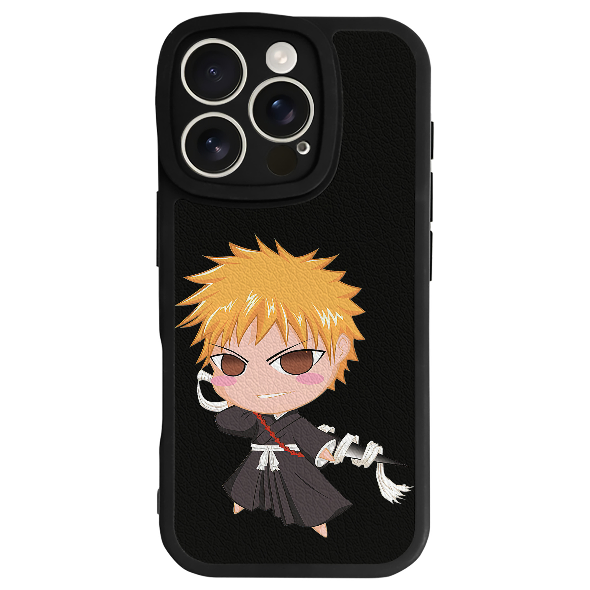 ブリーチ 黒崎一護（くろさき いちご）BLEACH Kurosaki Ichigo 【iPhone 16シリーズ対応】シリコンスマホケース（レザー調） 材質：シリコン